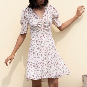 Ciao Lucia Tatiana Dress Jardin Womens Small Floral Mini Dress Short Sleeves